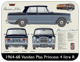 Vanden Plas Princess 4 Litre R 1964-68 Place Mat, Medium